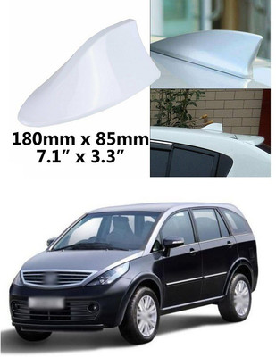 PECUNIA Universal Car Shark Fin Style Roof Mount FM/AM Radio Antenna Aerial Waterproof Signal Decorative White a210 Universal Black Car Roof Radio AM/FM Signal Shark Fin Style Aerial Antenna Cover A210 Satellite Vehicle Antenna