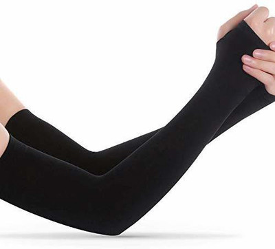 Mahasan Polyester Arm Sleeve For Boys & Girls(Free, Black)