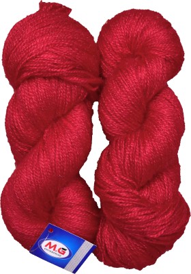 M.G Enterprise Rabit Excel Red (400 gm) Wool Hank Hand knitting wool / Art Craft soft fingering crochet hook yarn, needle knitting yarn thread dye V WC