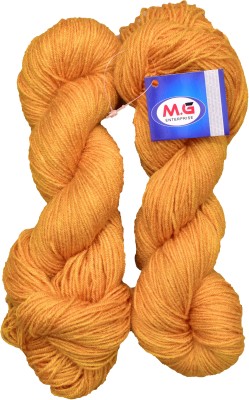 KNIT KING Brilon Mustard (300 gm) Wool Hank Hand knitting wool / Art Craft soft fingering crochet hook yarn, needle knitting yarn thread dyed