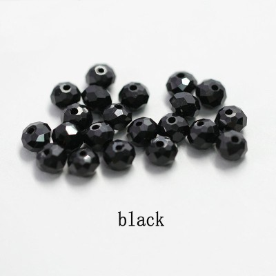 Crafts Haveli jewellery findings accessories 4mm Rondelle Faceted crystal beads Round colorful charms glass loose beads 120 Pcs Black