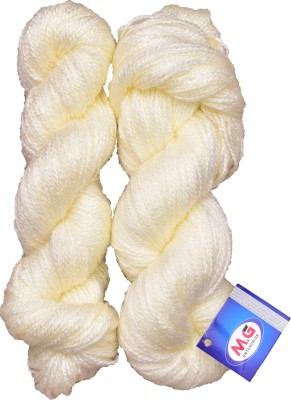 M.G Enterprise Rabit Excel Creem (200 gm) Wool Hank Hand knitting wool / Art Craft soft fingering crochet hook yarn, needle knitting yarn thread dyed