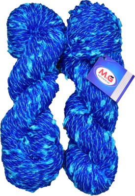 M.G Enterprise Veronica Blue (200 gm) Wool Hank Hand knitting wool / Art Craft soft fingering crochet hook yarn, needle knitting yarn thread dyed
