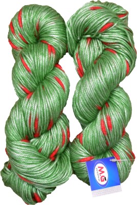 M.G Enterprise Joy Green (200 gm) Wool Hank Hand knitting wool / Art Craft soft fingering crochet hook yarn, needle knitting yarn thread dyed.