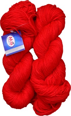 M.G Enterprise Brilon Red (200 gm) Wool Hank Hand knitting wool / Art Craft soft fingering crochet hook yarn, needle knitting yarn thread dyed.