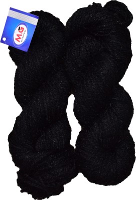 M.G Enterprise Rabit Excel Black (200 gm) Wool Hank Hand knitting wool / Art Craft soft fingering crochet hook yarn, needle knitting yarn thread dyed