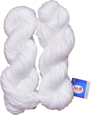 M.G Enterprise Rabit Excel White (500 gm) Wool Hank Hand knitting wool / Art Craft soft fingering crochet hook yarn, needle knitting yarn thread dye Q RD