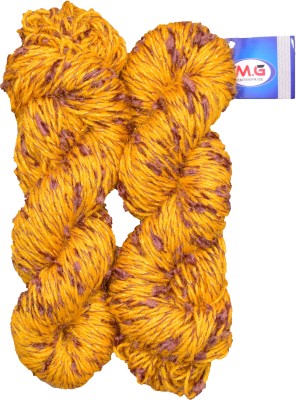 M.G Enterprise Veronica Yellow Brown (200 gm) Wool Hank Hand knitting wool / Art Craft soft fingering crochet hook yarn, needle knitting yarn thread dyed