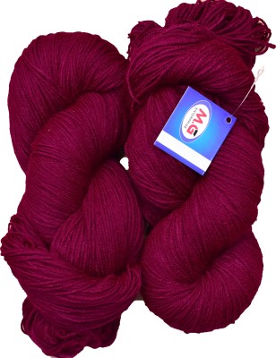 KNIT KING Brilon Magenta (400 gm) Wool Hank Hand knitting wool / Art Craft soft fingering crochet hook yarn, needle knitting yarn thread dyed