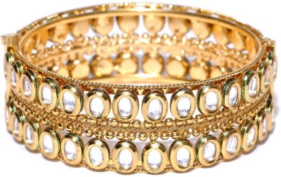 Priyaasi Brass Cubic Zirconia Gold-plated Kada