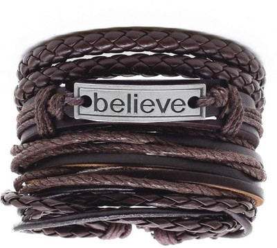 Jewelgenics Leather Bracelet(Pack of 4)