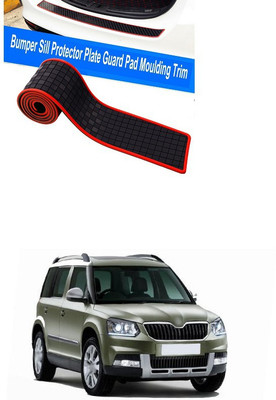XZRTZ Plastic Car Bumper Guard(Black, Red, Pack of 1, Skoda, Yeti)