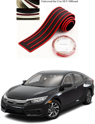 PECUNIA Plastic Car Bumper Guard(Black, Red, Pack of 1, Honda, Civic)