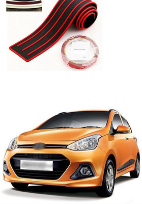 PECUNIA Plastic Car Bumper Guard(Black, Red, Pack of 1, Hyundai, i10)