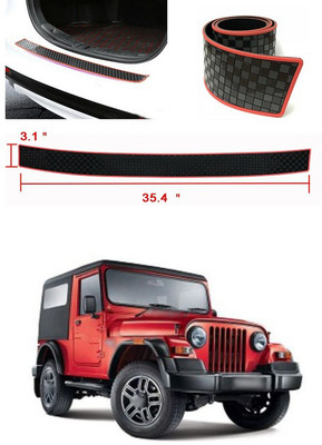 PECUNIA Plastic Car Bumper Guard(Black, Red, Pack of 1, Mahindra, Thar)