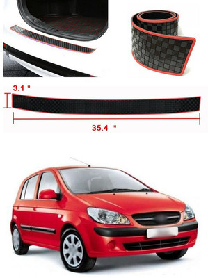 PECUNIA Plastic Car Bumper Guard(Black, Red, Pack of 1, Hyundai, Getz)
