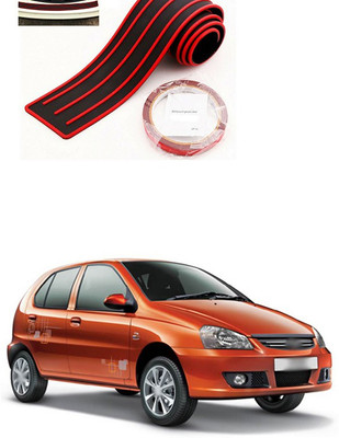 PECUNIA Plastic Car Bumper Guard(Black, Red, Pack of 1, Tata, Aria)