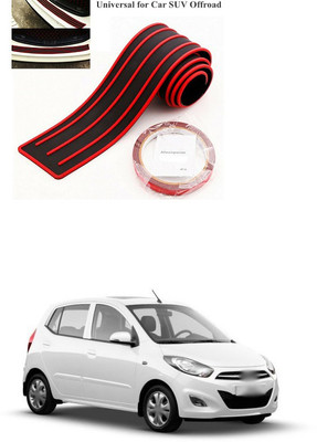 PECUNIA Plastic Car Bumper Guard(Black, Red, Pack of 1, Hyundai, i10)