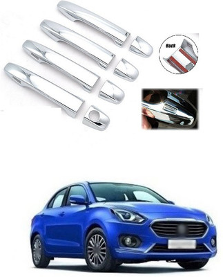 PECUNIA Set of 4 Front Rear Left Driver and Right Passenger Side ABS Plastic Chrome Outer Exterior Door Handle Covers A173 Maruti Swift Dzire Car Door Handle(Pack of 4)