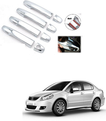 PECUNIA Set of 4 Front Rear Left Driver and Right Passenger Side ABS Plastic Chrome Outer Exterior Door Handle Covers A143 Maruti SX4 Car Door Handle(Pack of 4)