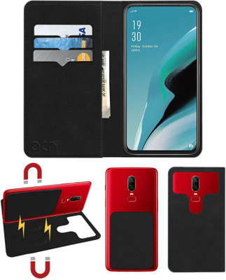 ACM Flip Cover for Oppo Reno2 F(Black, Cases with Holder, Pack of: 1)