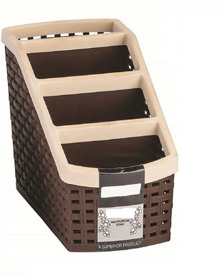 MUGALE 4 Compartments Plastic Multipurpose utility storage stand(Brown)
