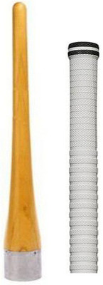 Raider Pack of 1 Cricket Bat White Grip + One Wooden Cone (Gripper) Extra Tacky(Pack of 2)