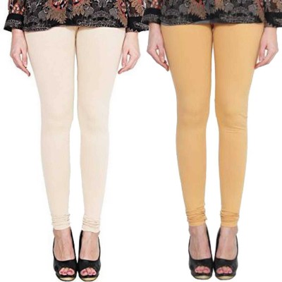 Clarita Churidar  Ethnic Wear Legging(Brown, Beige, Solid)