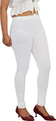 STYLE PREZONE Churidar  Ethnic Wear Legging(White, Solid)