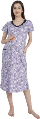 MORPH maternity Women Maternity/Nursing Nighty(Purple)