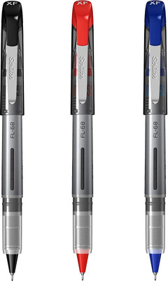 Scrikss Office 0.3 mm Fine Liner Pen - Fast Drying Water Based Ink, Chrome Plated Tip Fineliner Pen(Pack of 3, Ink Color - Blue, Black, Red)