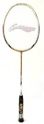 LI-NING NP-818 Gold, White Strung Badminton Racquet