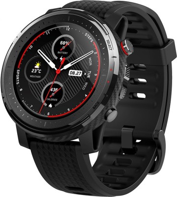 Huami Amazfit Stratos 3 Smartwatch  (Black Strap, Regular)