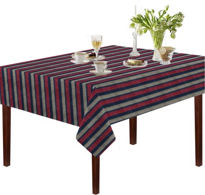 OASIS Striped 6 Seater Table Cover(Multicolor, Cotton)