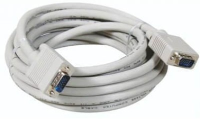 Security Store VGA Cable 10 m Cable 10 Meter VGA Cable male to male 15 pin VGA Cable(Compatible with COMPUTER, White, One Cable)