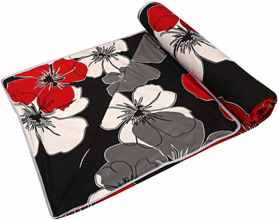 AQRate Floral Double Dohar for  AC Room(Poly Cotton, Black)
