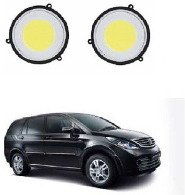 ACCESSOREEZ Round Shape COB LED DAYTIME RUNNING LIGHT ( DRL ) elite9529 Waterproof Car Fancy Lights ( WHITE , BLUE ) Car Fancy Lights(Blue)