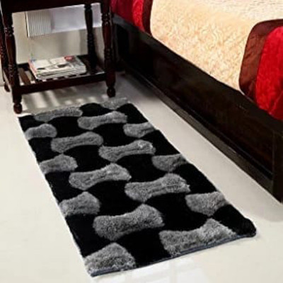 shopgallery Black, Grey Polyester Runner(2 ft,  X 5 ft, Rectangle)