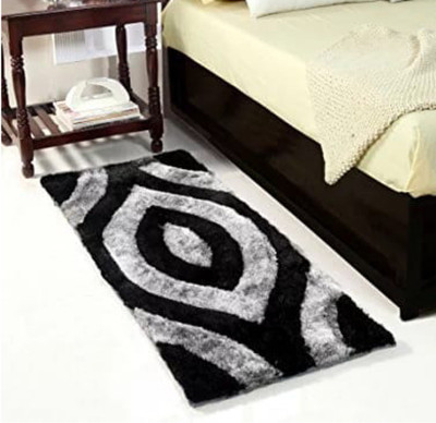 shopgallery Black, Grey Polyester Runner(2 ft,  X 5 ft, Rectangle)