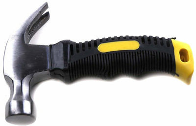 Peafowl Wholesale PF_SHammer_462_M1 Heavy Duty Carpenter Claw Hammer Horn Hammer Lifesaving Broken Window Hammer Handle Rubber Grip -Mini Speciality Hammer(0.5 kg)