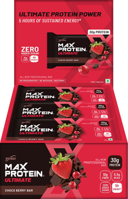RiteBite Max Protein Ultimate Choco Berry Bars 1200g - 12 (100g x 12) Box(12 x 100 g)