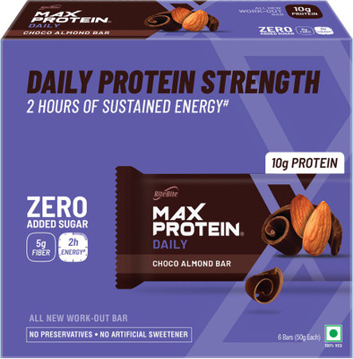 RiteBite Max Protein by RiteBite Max Protein Daily Choco Almond 10g Protein Bar Box(6 x 50 g)