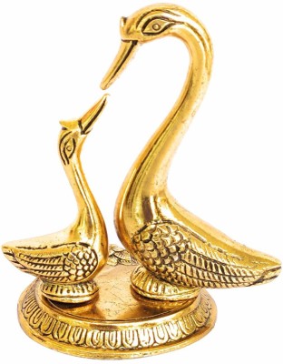 InsTook Brass Pair of Swan Statue Showpiece for Home Décor and Gift Purpose Decorative Showpiece  -  17 cm(Brass, Gold)