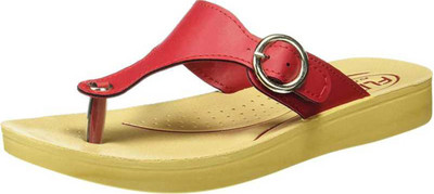 FLITE Women Flip Flops(Red , 7)