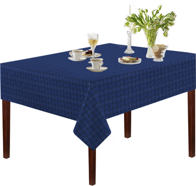 OASIS Cotton 4 Seater Checkered Table Cover(Blue)