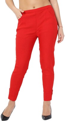 HRIKSHIKA FASHION Slim Fit Women Red Trousers