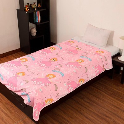AQRate Cartoon Single AC Blanket for  AC Room(Poly Cotton, Pink)