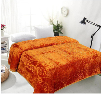 AUBORON Self Design Double Quilt for  Heavy Winter(Woollen Blend, Rust)