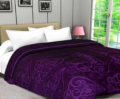SOVAM Abstract Double Mink Blanket for  Heavy Winter(Polyester, Purple)