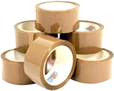 MAJESTIC BASKET Single Handheld High Adhesive Brown Packing Tapes (Manual)(Set of 6, Brown)